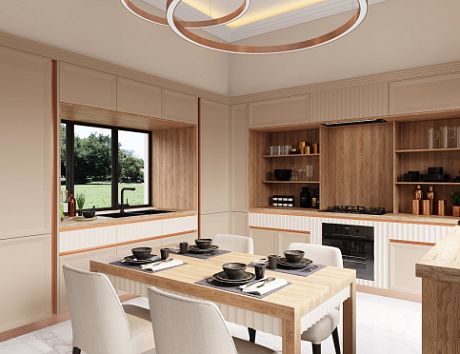 Бежевая кухня в Твери