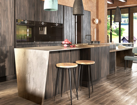 Коричневая кухня в Клину