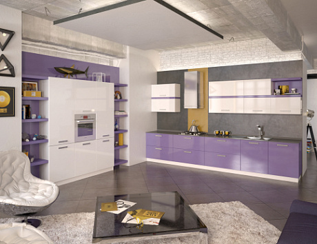 Фиолетовая кухня в Чите