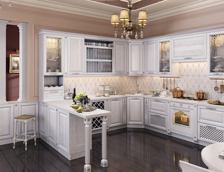 дизайн П-образной кухни