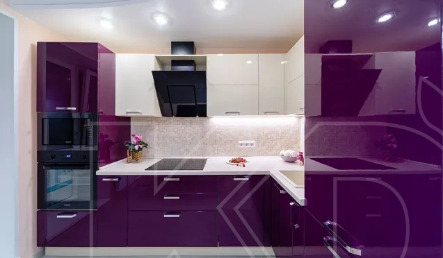 Особенности оформления кухни в фиолетовых оттенках