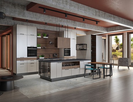 Светлая кухня в Мурманске