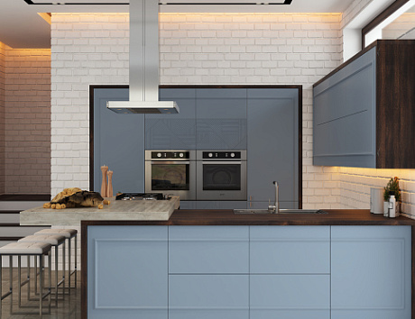 Синяя кухня в Твери