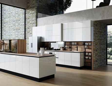 Светлая кухня в Екатеринбурге