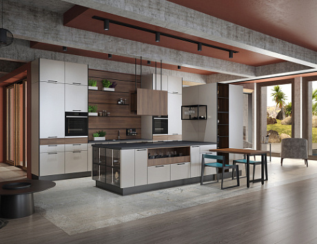 Бежевая кухня в Санкт-Петербурге